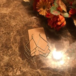 Gold Triangle diamond earrings